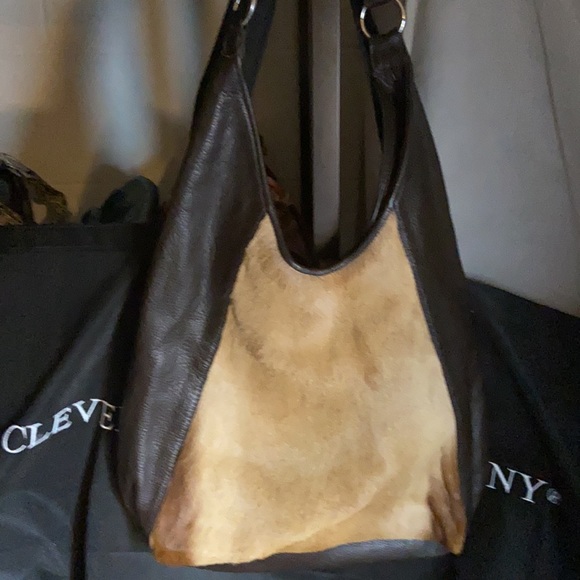 Springbok and leather shoulder bag - Picture 2 of 5